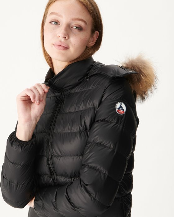 Jott New In Extreme Cold Hooded Down Jacket Noir Luxe