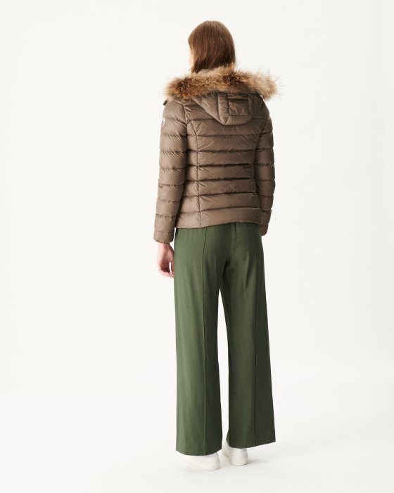 Jott New In Extreme Cold Hooded Down Jacket Taupe Luxe