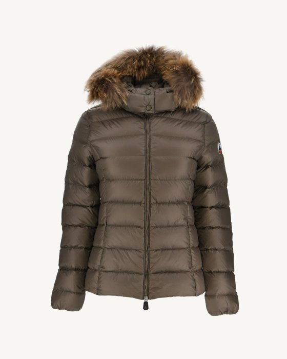 Jott New In Extreme Cold Hooded Down Jacket Taupe Luxe