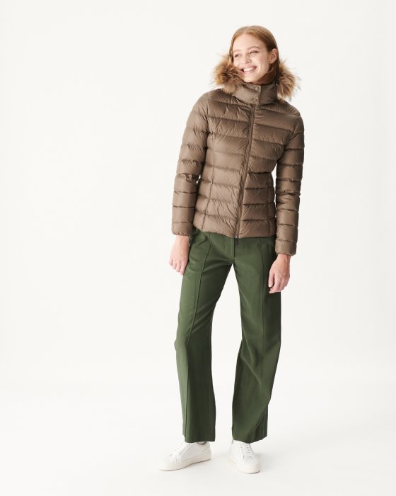 Jott New In Extreme Cold Hooded Down Jacket Taupe Luxe