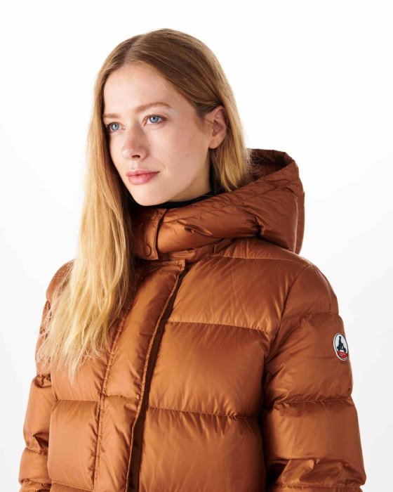 Jott New In Extreme Cold Long Hooded Down Jacket Caramel Karachi