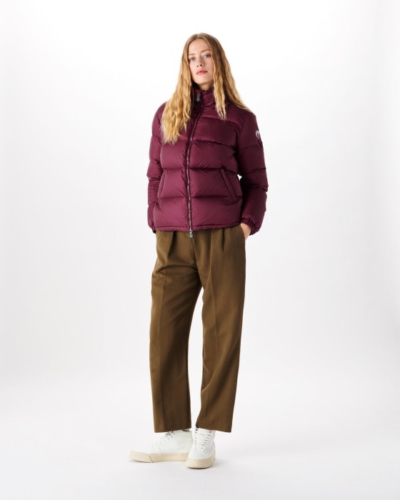 Jott New In Extreme Cold Quilted Down Jacket Aubergine Cardiff