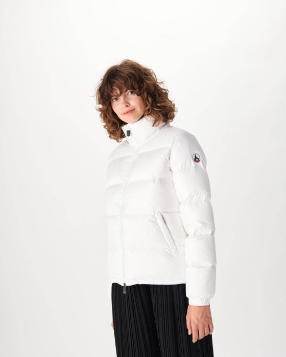 Jott New In Extreme Cold Quilted Down Jacket Blanc Cardiff