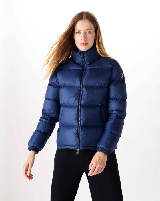 Jott New In Extreme Cold Quilted Down Jacket Blue Abysse Cardiff