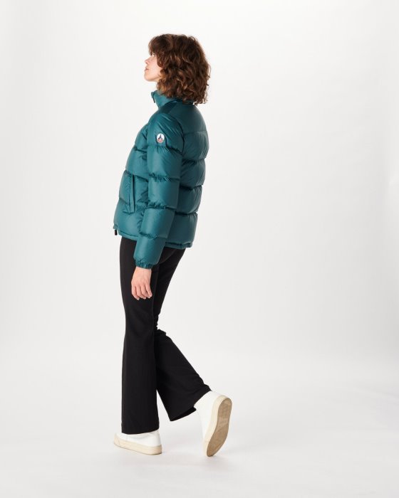 Jott New In Extreme Cold Quilted Down Jacket Vert Fonce Cardiff