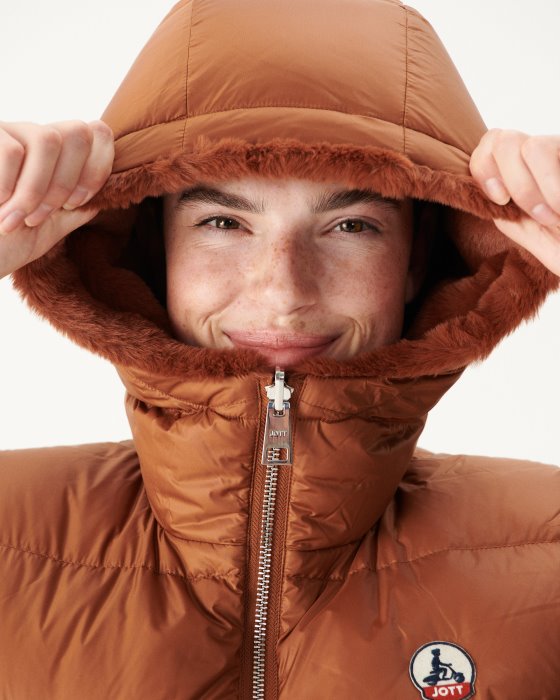 Jott New In Extreme Cold Reversible Down Jacket Caramel Daria