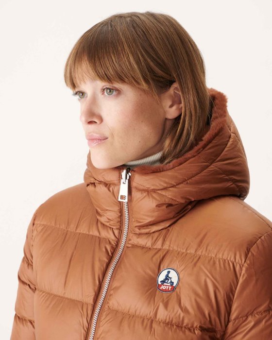 Jott New In Extreme Cold Reversible Down Jacket Caramel Gala