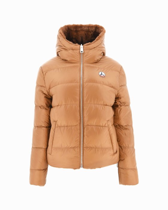 Jott New In Extreme Cold Reversible Down Jacket Caramel Gala