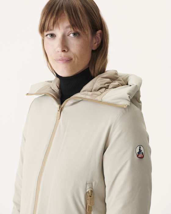 Jott New In Hooded Down Jacket Beige Siberie