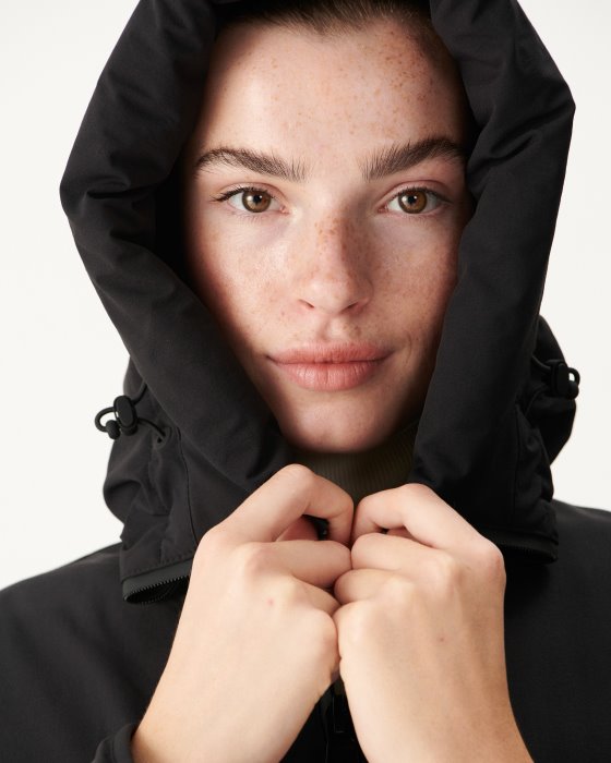 Jott New In Hooded Down Jacket Noir Siberie