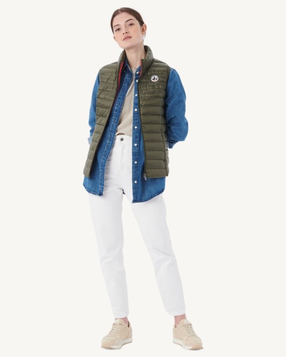 Jott New In Light Sleeveless Down Jacket Army Seda