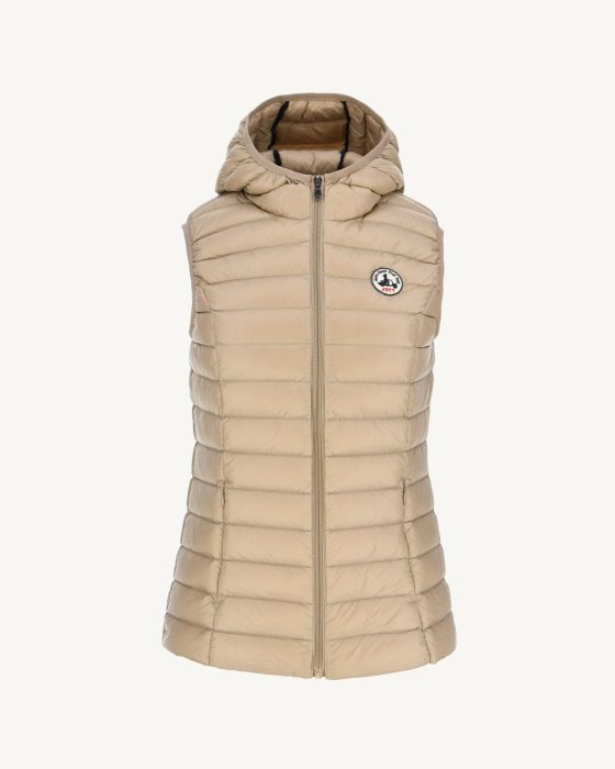 Jott New In Light Sleeveless Down Jacket Beige Mali