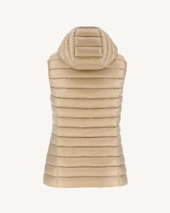 Jott New In Light Sleeveless Down Jacket Beige Mali