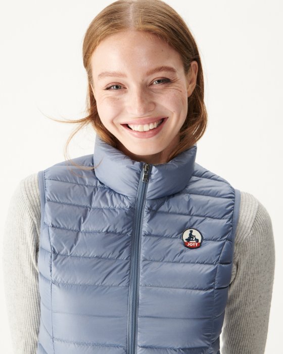 Jott New In Light Sleeveless Down Jacket Blue Delave Seda