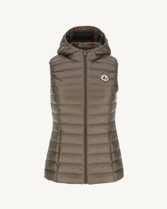 Jott New In Light Sleeveless Down Jacket Taupe Mali
