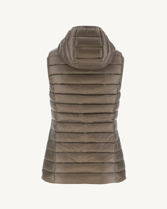 Jott New In Light Sleeveless Down Jacket Taupe Mali