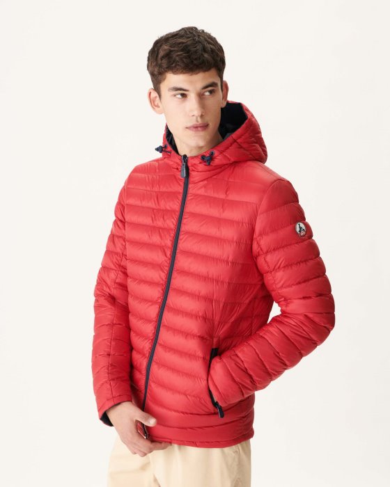 Jott New In Marine/Rouge Reversible Hooded Puffer Jacket Bergen