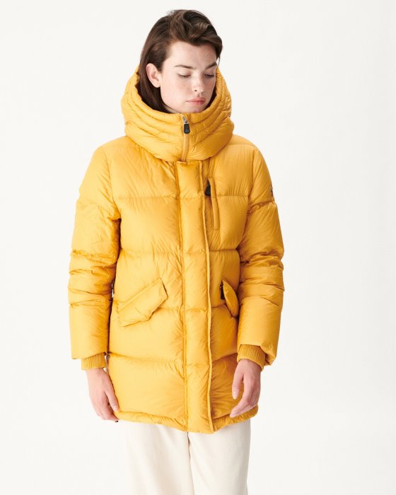 Jott New In Moutarde Extreme Cold Delhi Hooded Puffer Jacket