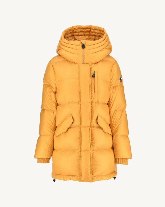 Jott New In Moutarde Extreme Cold Delhi Hooded Puffer Jacket