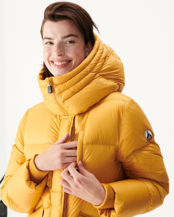 Jott New In Moutarde Extreme Cold Delhi Hooded Puffer Jacket