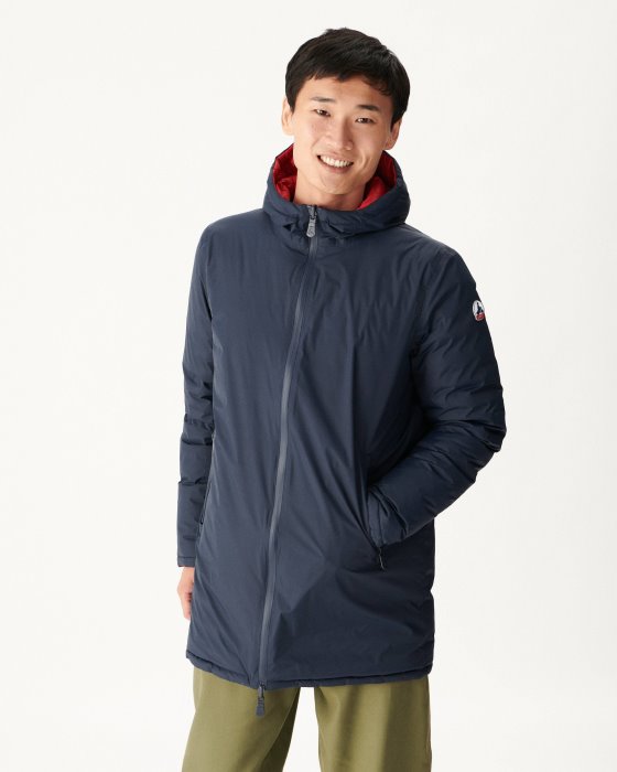 Jott New In Navy Blue/Red Reversible Light Puffer Jacket Amsterdam