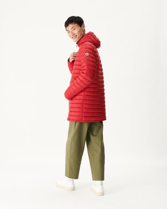 Jott New In Navy Blue/Red Reversible Light Puffer Jacket Amsterdam