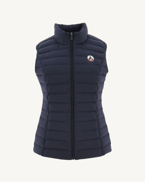 Jott New In Navy Grenada Stretch Sleeveless Puffer Jacket