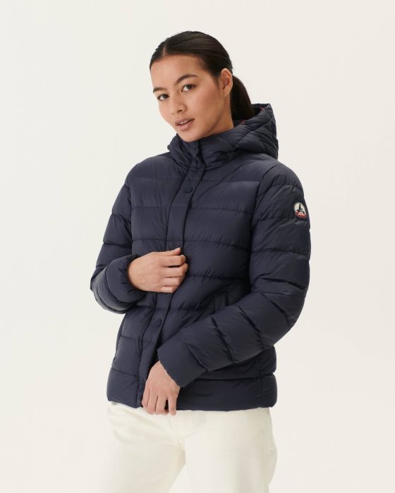 Jott New In Navy Jane Straight Hooded Puffer Jacket