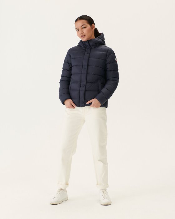Jott New In Navy Jane Straight Hooded Puffer Jacket