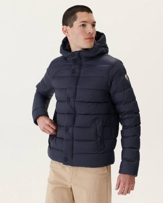 Jott New In Navy Jorge Hooded Puffer Jacket