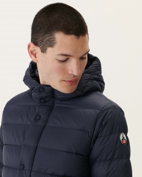 Jott New In Navy Jorge Hooded Puffer Jacket