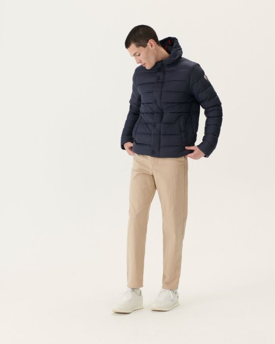 Jott New In Navy Jorge Hooded Puffer Jacket
