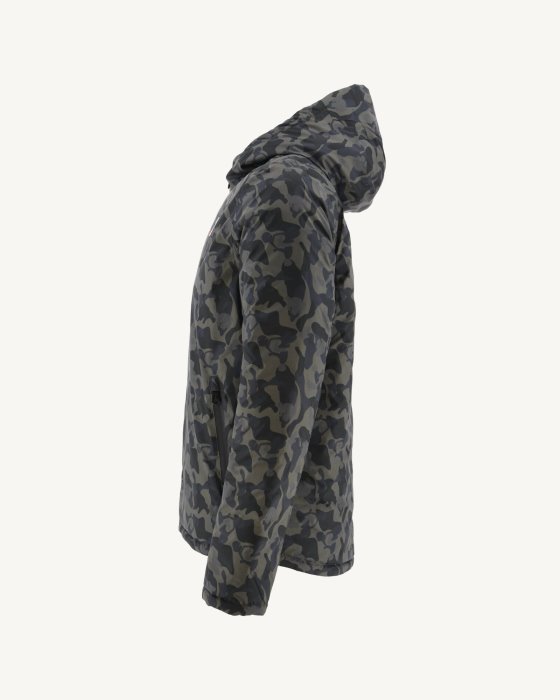 Jott New In Print Militaire/Noir Reversible Hooded Puffer Jacket Bergen