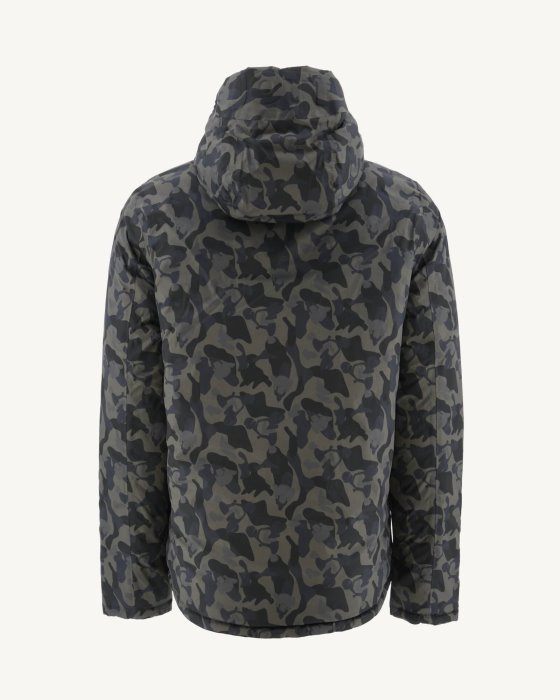 Jott New In Print Militaire/Noir Reversible Hooded Puffer Jacket Bergen