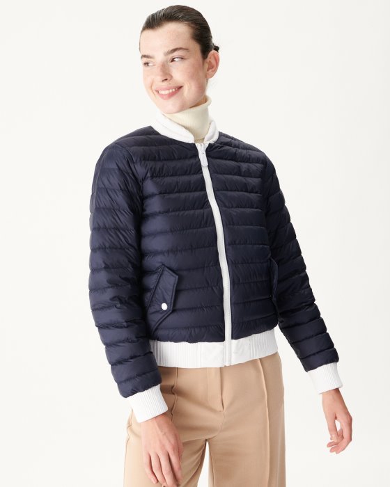 Jott New In Reversible Down Jacket Blanc/Marine Hanoi