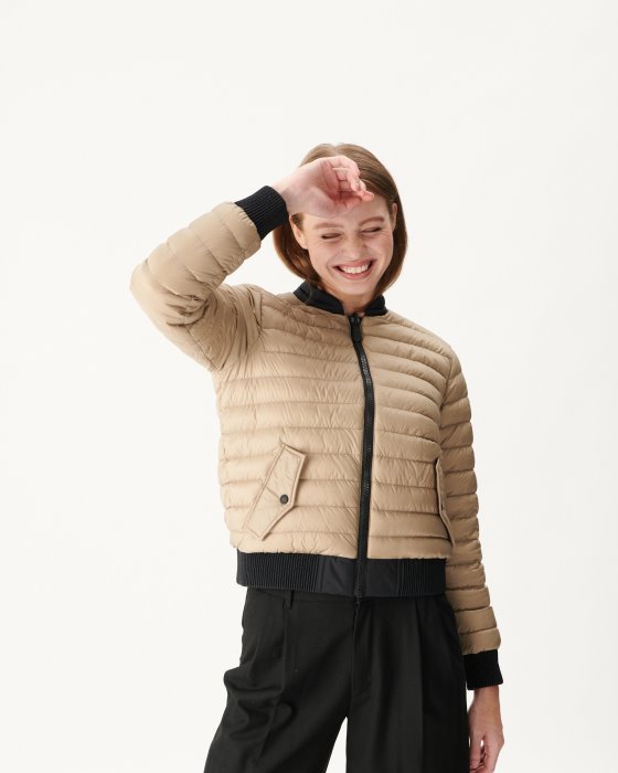 Jott New In Reversible Down Jacket Noir/Beige Hanoi