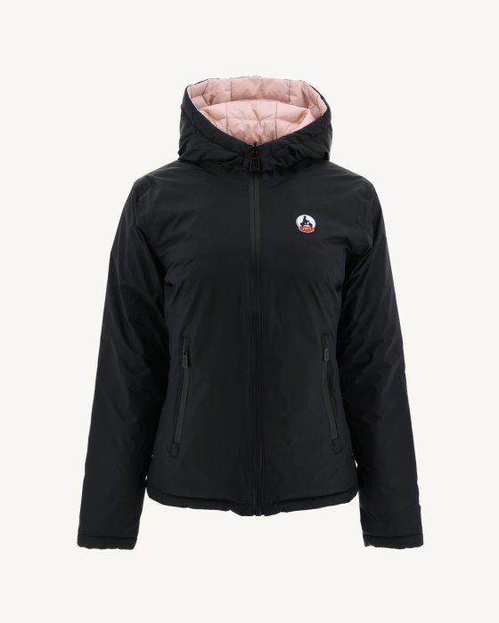 Jott New In Reversible Down Jacket Noir/Rose Pale Vienna