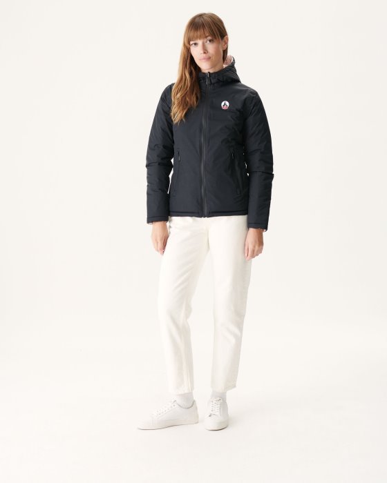 Jott New In Reversible Down Jacket Noir/Rose Pale Vienna