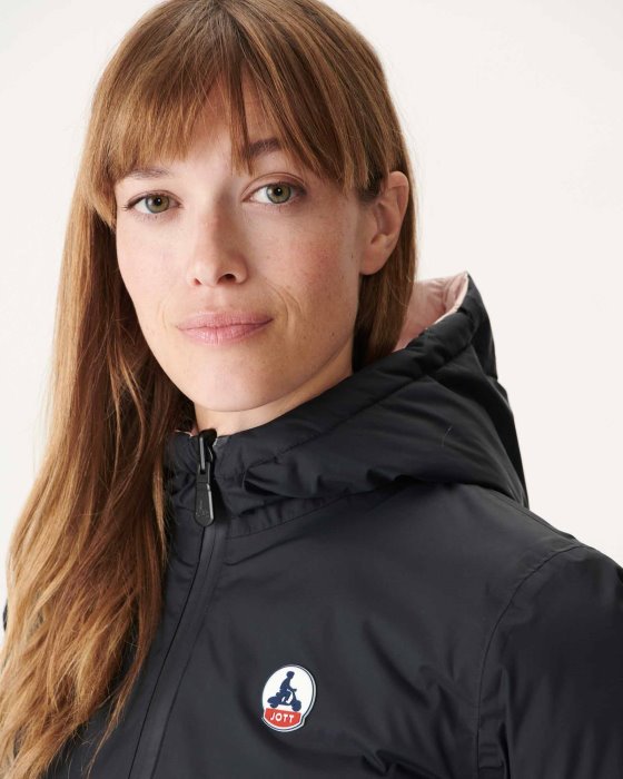 Jott New In Reversible Down Jacket Noir/Rose Pale Vienna