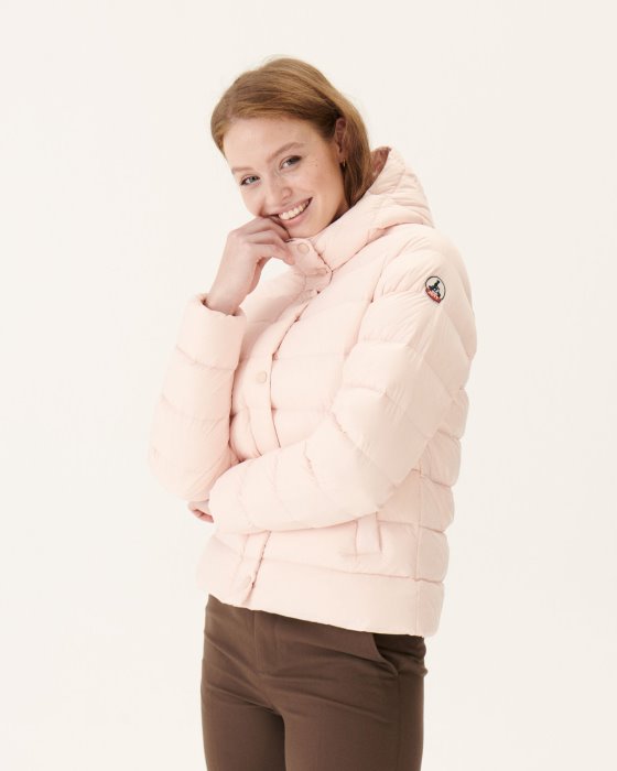 Jott New In Soft Pink Jane Straight Hooded Puffer Jacket