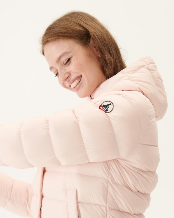 Jott New In Soft Pink Jane Straight Hooded Puffer Jacket