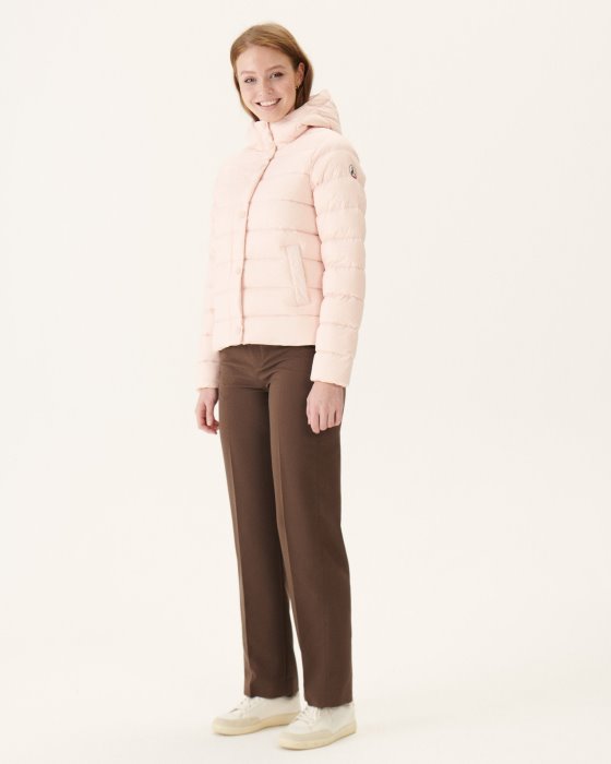Jott New In Soft Pink Jane Straight Hooded Puffer Jacket
