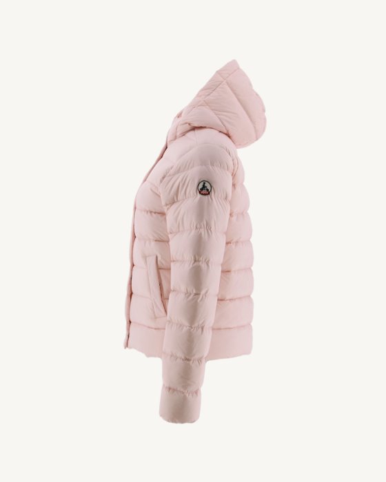 Jott New In Soft Pink Jane Straight Hooded Puffer Jacket
