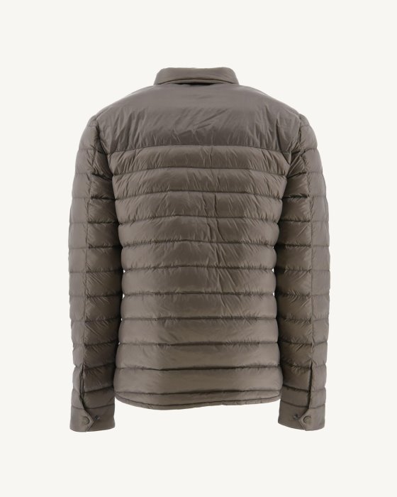 Jott New In Taupe Cris Lightweight Shirt Collar Puffer Jacket