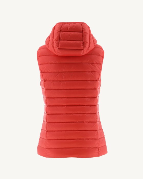 Light Sleeveless Down Jacket Fire Red Mali Jott New In
