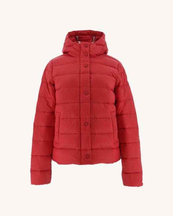 Red Jane Straight Hooded Puffer Jacket Jott New In