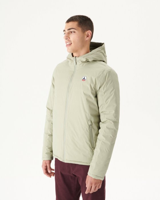 Sauge/Army Reversible Hooded Puffer Jacket Bergen Jott New In