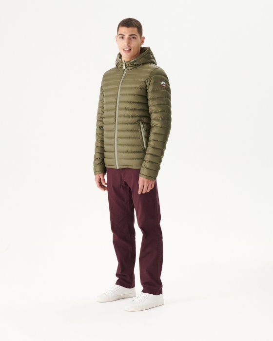 Sauge/Army Reversible Hooded Puffer Jacket Bergen Jott New In