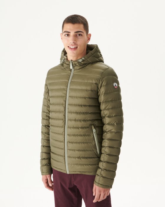 Sauge/Army Reversible Hooded Puffer Jacket Bergen Jott New In