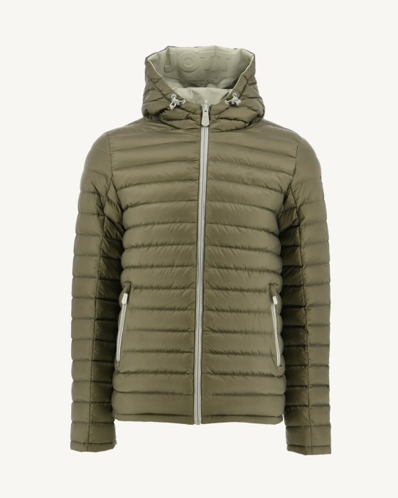 Sauge/Army Reversible Hooded Puffer Jacket Bergen Jott New In
